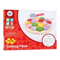 Afbeeldingen van Speel-pizza om te snijden hout Bigjigs