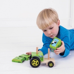 Bigjigs blokken stapelpuzzel tractor BJ-BB125 3