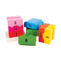 Image de Houten stapeltoren Kleur en Nummer - Bigjigs - Vanaf 3 jaar