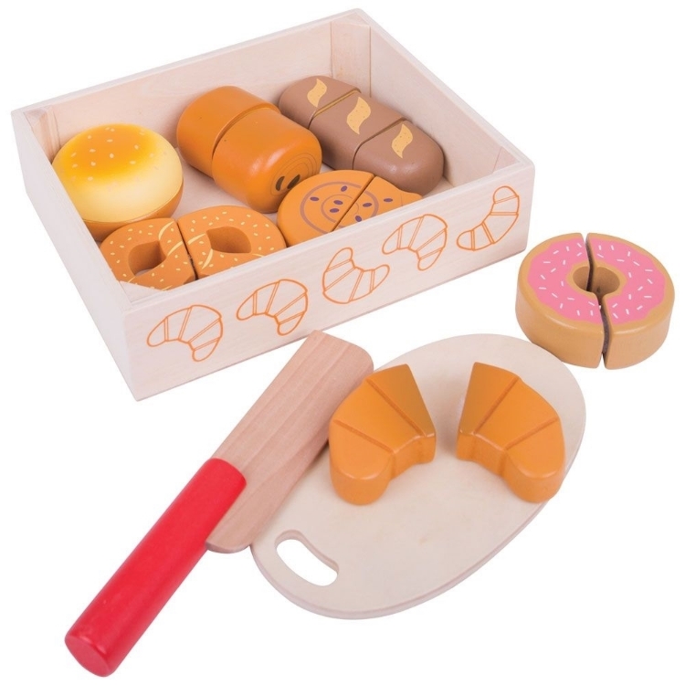 Image de Kratje met snij-brood hout Bigjigs