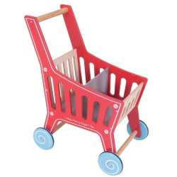 Image de Speel-winkelwagen rood/naturel hout Bigjigs