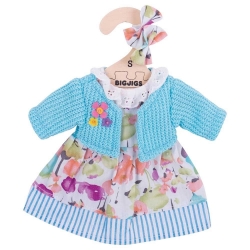 Bigjigs Poppenkleding jurkvest bloem blauw BJ-BJD500 1