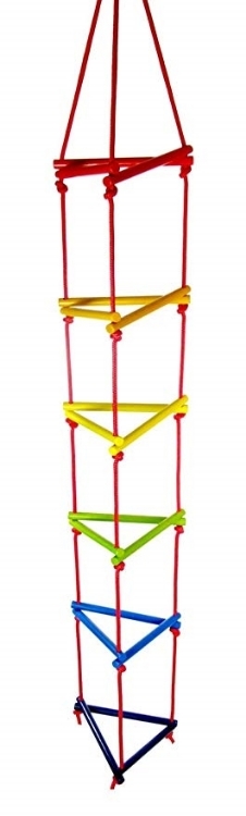 Afbeeldingen van Klimrek touwladder driehoek kleurrijk Hess