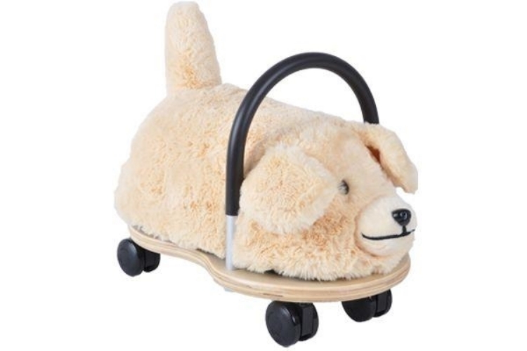 Image de Wheelybug small pluche hond loopwagen met zwenkwielen 1+