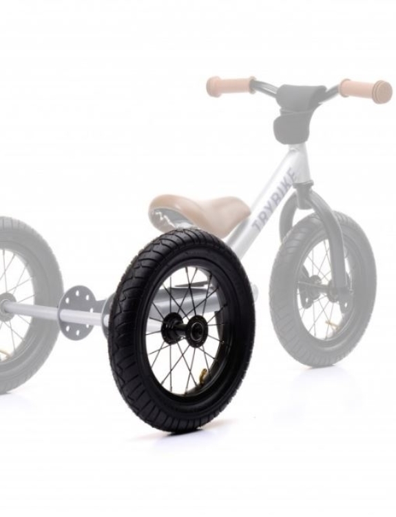 Afbeeldingen van Trybike Steel Ombouwwiel – Zwarte Band – Accessoire voor Loopfiets