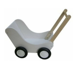 Bild von Moderne poppenwagen wit hout Van Dijk Toys