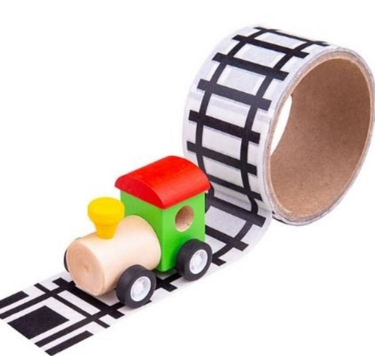 Image de Tape Spoorweg met locomotief Bigjigs