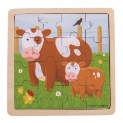 Image de Legpuzzel Koeien in frame 16 stukjes 2jr+ Bigjigs