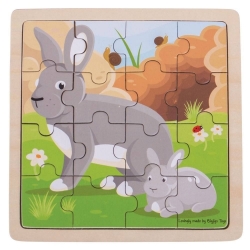Image de Legpuzzel Konijnen in frame 16 stukjes 2jr+ Bigjigs