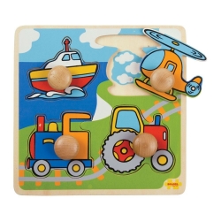 Image de Puzzel grote knoppen Vervoer 1+ Bigjigs