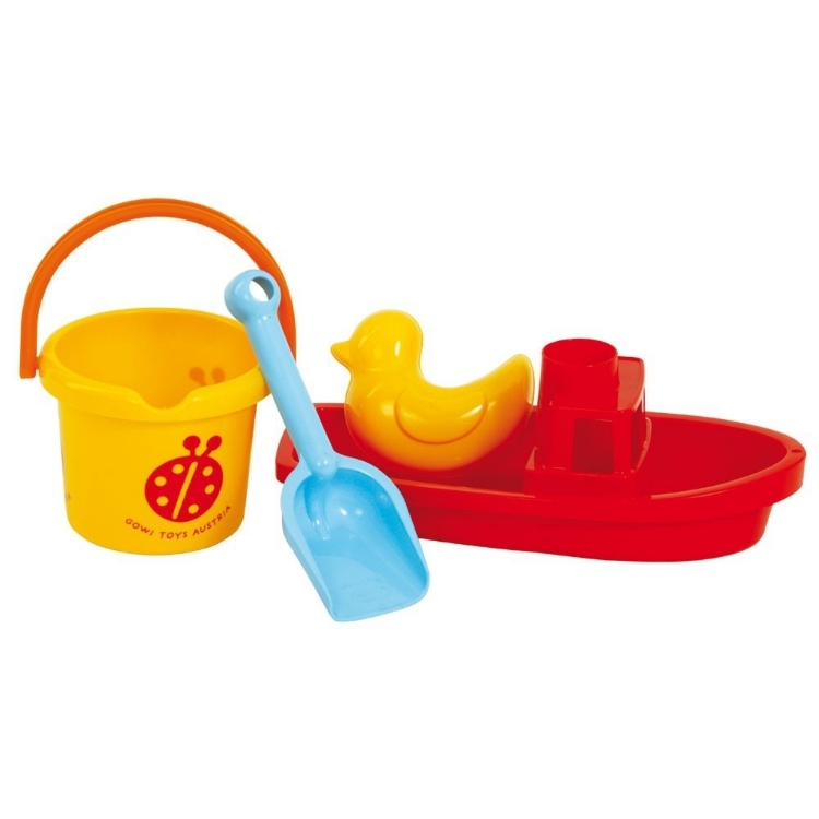 Afbeeldingen van Set met boot en emmer strand-waterspeelgoed Gowi