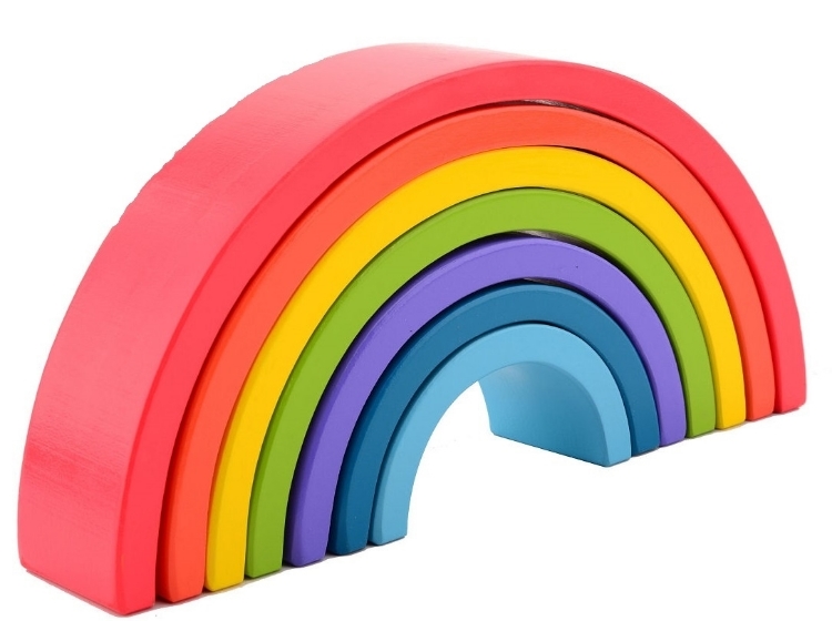 Afbeeldingen van Regenboog boogpuzzel 7 delig  Mdf  Fsc keur