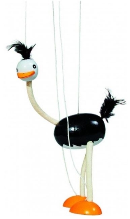 Image de Marionette Struisvogel Hout GOKI 38 cm