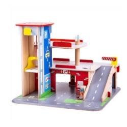 Image de Parkeergarage hout met echte lift Bigjigs