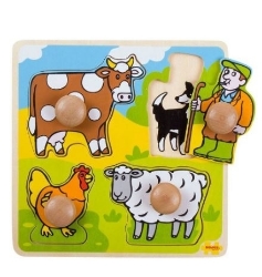 Image de Puzzel grote knoppen Boerderij 1+ Bigjigs