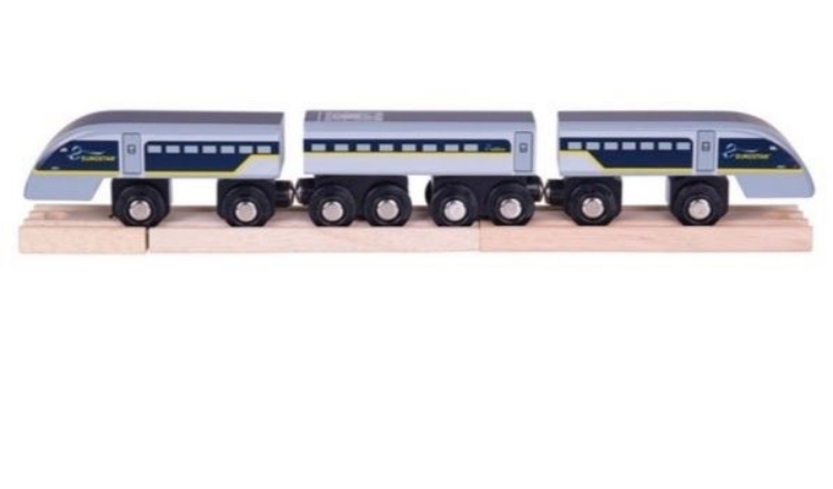 Image de Eurostar e320 sneltrein houten treinbaan Bigjigs