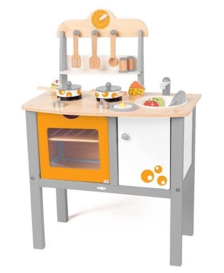 Afbeeldingen van SALE!!!   Speelkeuken Woody Buono Cucina 17 dlg. 