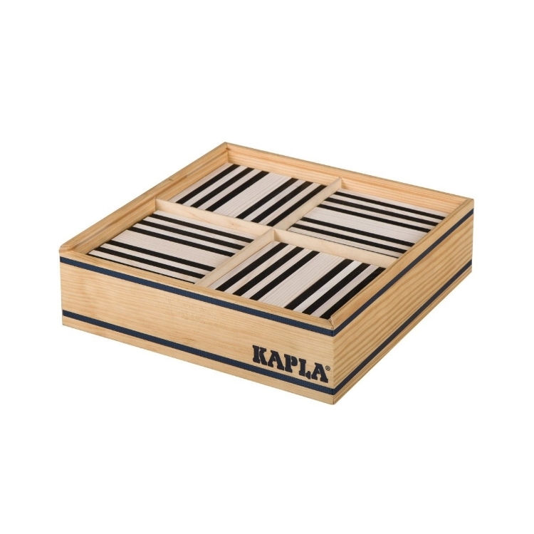 Image de Kapla, doos, 100 plankjes, zwart wit