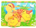 Image de Puzzel grote stukken Eend met jongen Bigjigs