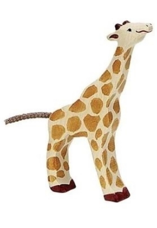 Bild von Giraffe kalf etend Holztiger