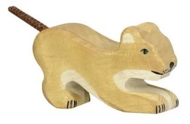 Bild von Leeuw welp spelend Holztiger