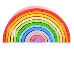 Afbeeldingen van Regenboog vormen-stapelpuzzel 12 bogen Bigjigs