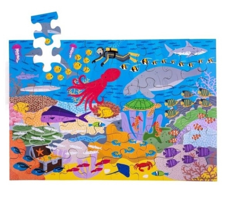 Bigjigs Vloerpuzzel Zeeleven – Houten Puzzel 48 St. – 3+ jaar