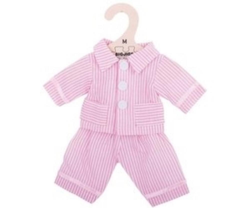 Image de Poppenkleding Pyjama roze (M) 30cm Bigjigs