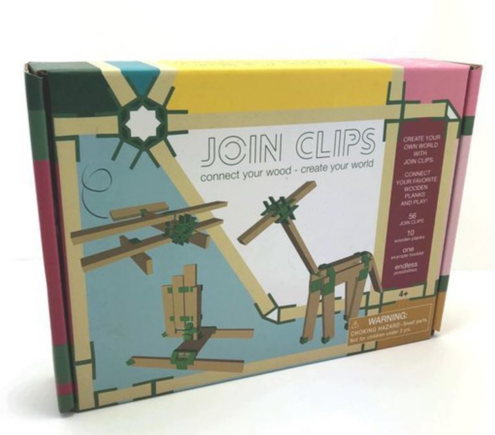 Image de Mini box 10 bouwplankjes als Kapla met  56 join clips