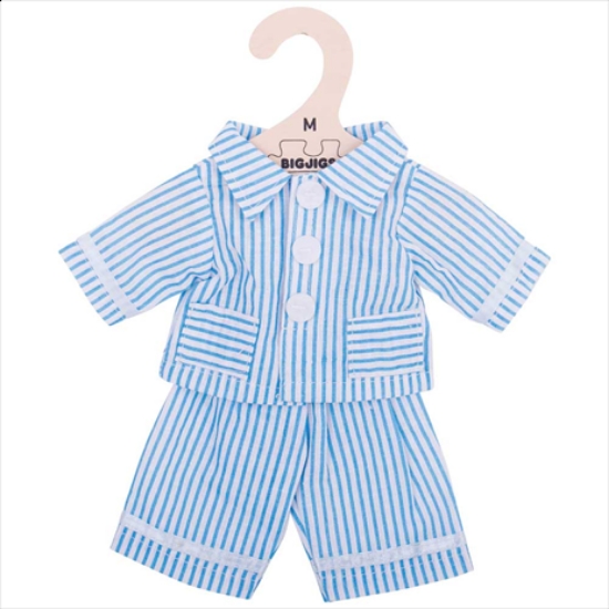 Afbeeldingen van Poppenkleding Pyjama blauw (M) 30cm Bigjigs