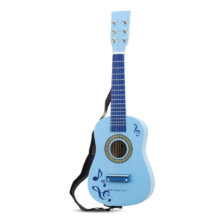 Image de Gitaar blauw met muzieknoten