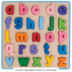 Picture of Puzzel grote stukken Alfabet, Kleine Letters - Bigjigs - vanaf 18 mnd