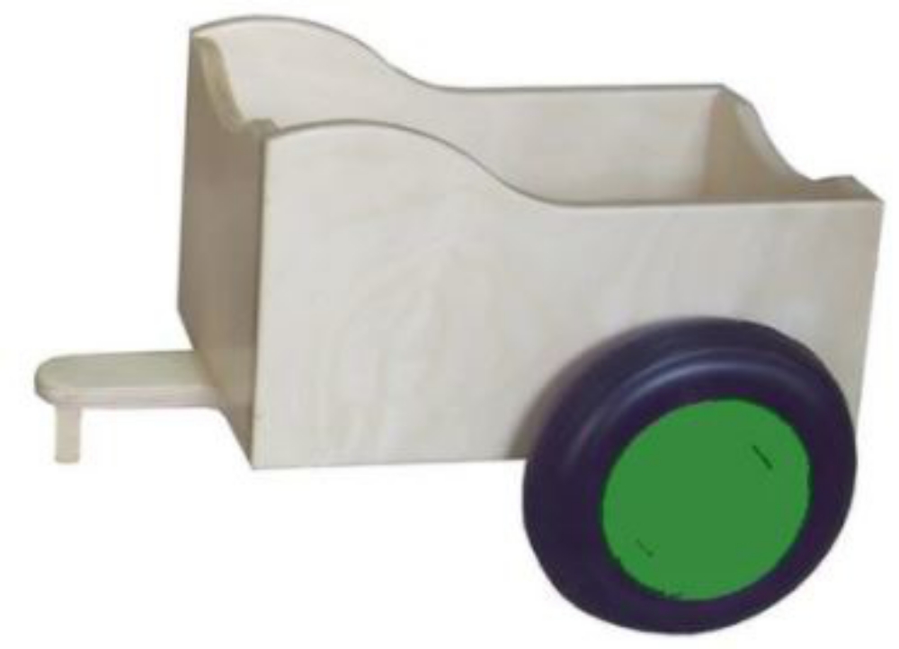 Picture of Aanhanger voor groene kinder-loopfiets berkenhout Van Dijk Toys