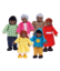 Picture of Poppenhuis buig poppetjes Afrikaanse negroïde familie 6 stuks