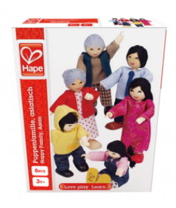 Bild von Poppenhuis buig poppetjes Aziatische familie  6 stuks