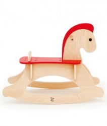 Afbeeldingen van Hobbelpaard hout rood-naturel Hape