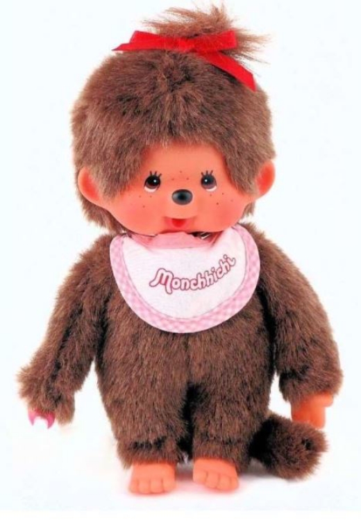 Bild von Monchhichi meisje met slab roze 20 cm