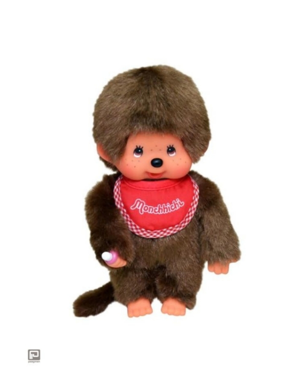 Bild von Monchhichi Jongen met slab rood 20 cm
