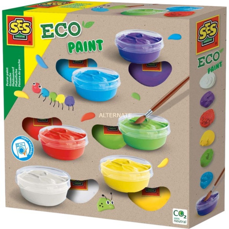 Bild von Eco plakkaatverf 5 kleuren en wit SES