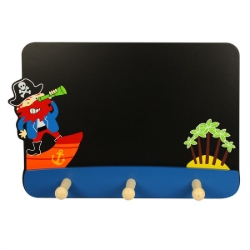 Bigjigs Houten schoolbordje met kapstok Piraten BJ-BJ891 1