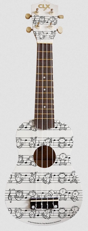 Afbeeldingen van Ukelele gitaar 4-snaren Print Muzieknoten Calista