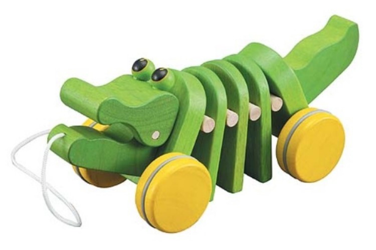 Afbeeldingen van Trekfiguur Dansende krokodil groen Plantoys