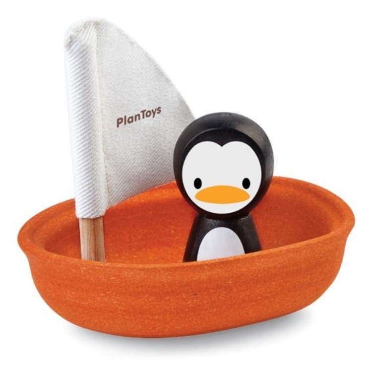 Image de Badspeelgoed Zeilboot Pinguin Plantoys