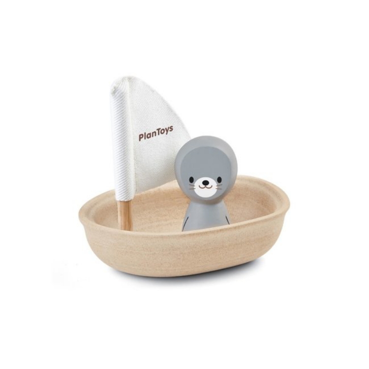 Image de Badspeelgoed Zeilboot zeehond Plantoys
