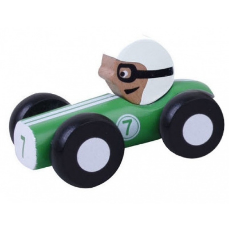 Afbeeldingen van Joueco - Houten raceauto in doos groen