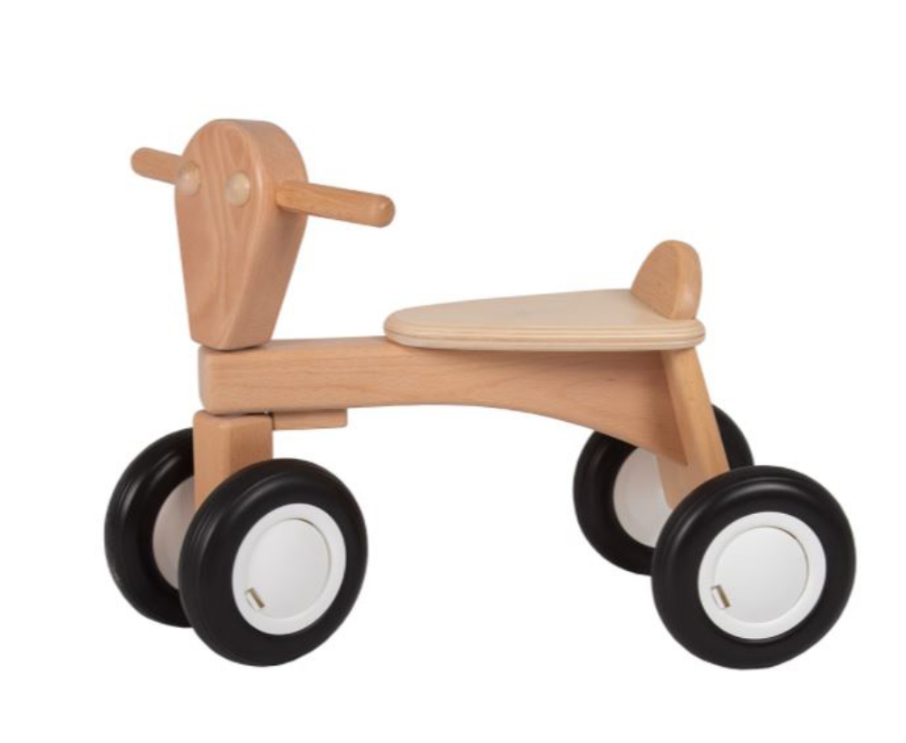 Bild von Loopfiets beukenhout naturel, blanke ogen en witte wielen, Van Dijk Toys