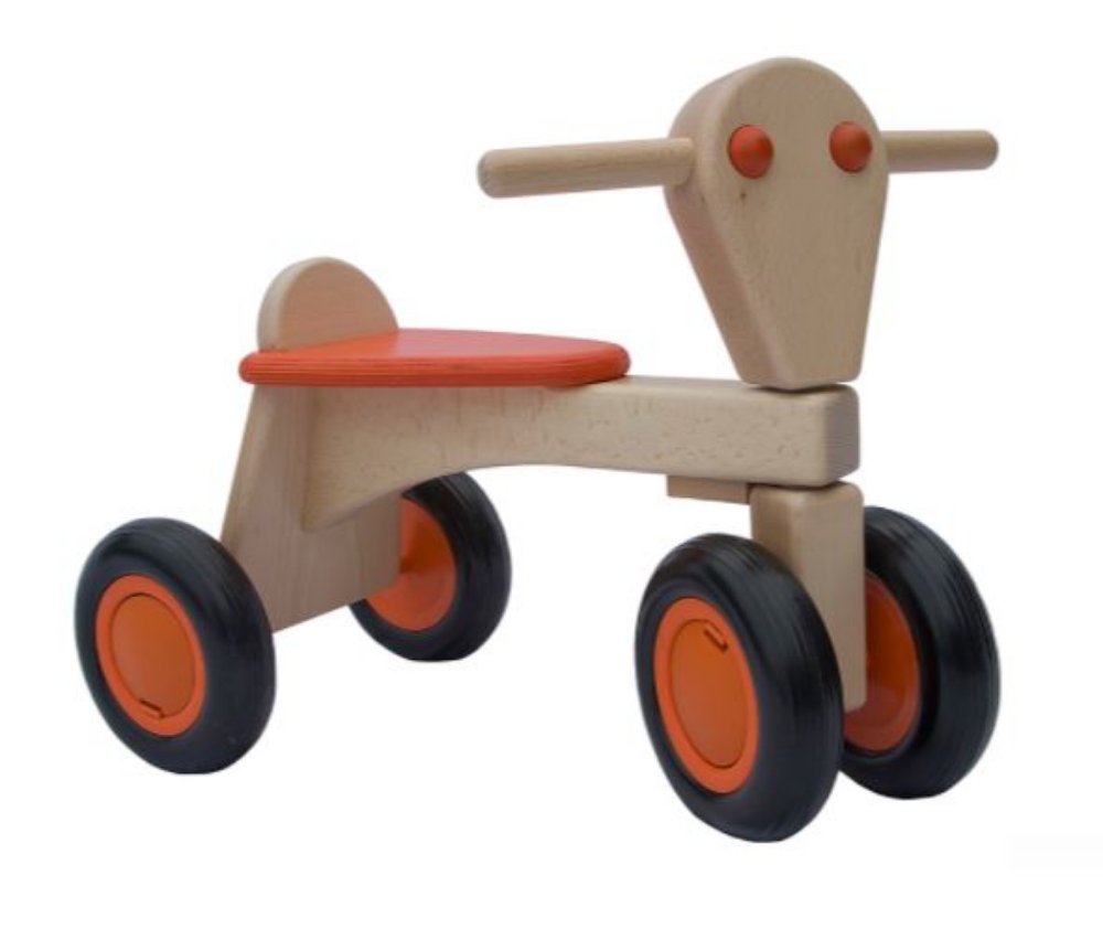 Bild von Loopfiets beukenhout oranje Van Dijk Toys Vierwieler kinderfiets