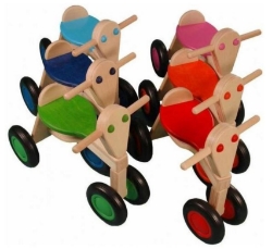 Bild von Loopfiets berken hout lime groen Van Dijk Toys vierwieler kinderfiets