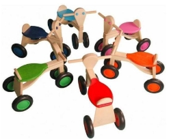 Bild von Loopfiets berken hout lime groen Van Dijk Toys vierwieler kinderfiets