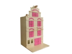 Afbeeldingen van Professioneel Speel pakhuis roze - speelhuis - grachtenpand met takel Van Dijk Toys